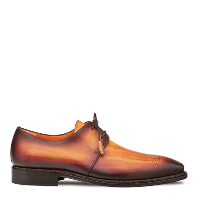 Principe Patina Leather Derby Tan/Rust By Mezlan Made In Spain Brand 2   - from alligatorwarehouse.com