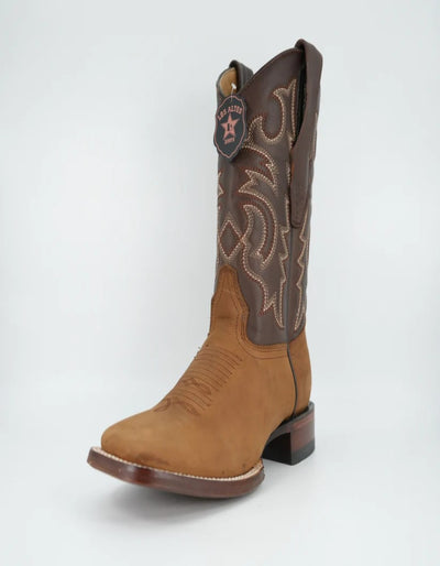 Los Altos Men's Crazy Leather Tan Wide Square Toe Boot 4   - from alligatorwarehouse.com
