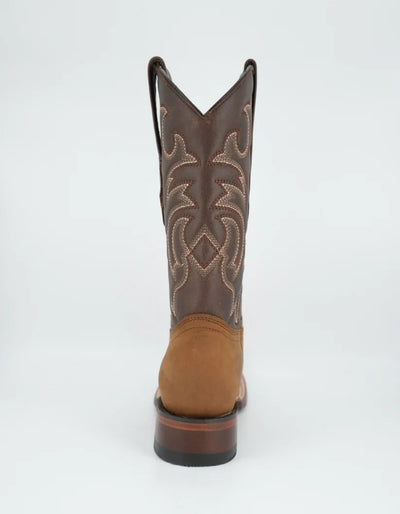 Los Altos Men's Crazy Leather Tan Wide Square Toe Boot 1   - from alligatorwarehouse.com