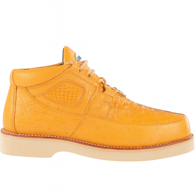 Men's Wild West Boots Caiman and Smooth Ostrich Skin Shoe 2ZA052802 4 2ZA052802-060  - from alligatorwarehouse.com