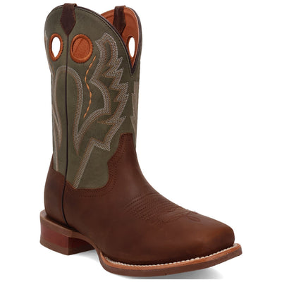 Dan Post Men's Leighton Brown/Green Leather Western Boots 6 DP5174_7.5_D  - from alligatorwarehouse.com