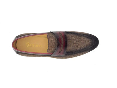 Life Style Penny Loafer W Leather Trim 4 KS714-03BROWN75  - from alligatorwarehouse.com