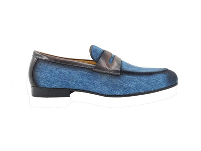 Life Style Penny Loafer W Leather Trim 10 KS714-03BROWN75  - from alligatorwarehouse.com