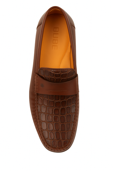 Mens Mezlan Sica Crocodile & Calfskin Loafer Dress Shoe in Black 18   - from alligatorwarehouse.com