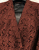 Mens Paisley Blazer - Floral Pattern Rust Copper Color and Black Mix - Light Brown Color Tuxedo Dinner Jacket 2   - from alligatorwarehouse.com