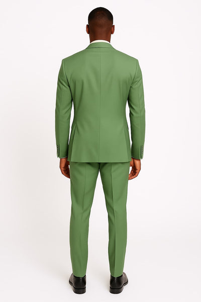 Light Green Tuxedo Suit for Men – Satin Lapel Wedding and Prom Suit in Color Sage Green Tuxedo 2   - from alligatorwarehouse.com