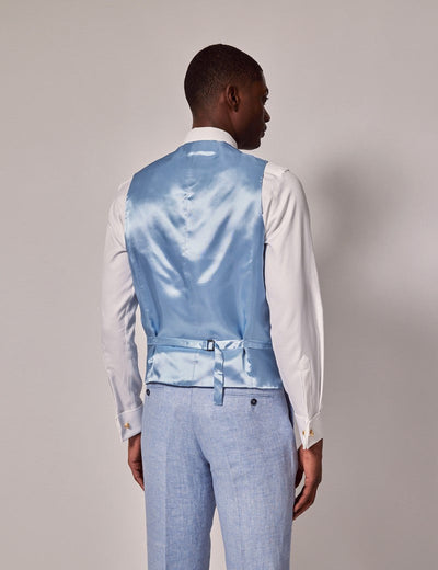 Mens Linen Suit For Beach Wedding - Summer  Suit in Light Blue 10 FL-9372  - from alligatorwarehouse.com