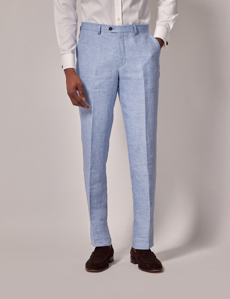 Mens Linen Suit For Beach Wedding - Summer  Suit in Light Blue Herringbone 5 YC-8212  - from alligatorwarehouse.com