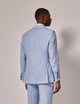 Mens Linen Suit For Beach Wedding - Summer  Suit in Light Blue Herringbone