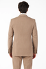 Suits With Baggy Pleated Pants - Wide Leg Pants 100% Wool - Classic Fit in Light Brown with Brown Pinstripe Color by Rossiman 6   - from alligatorwarehouse.com