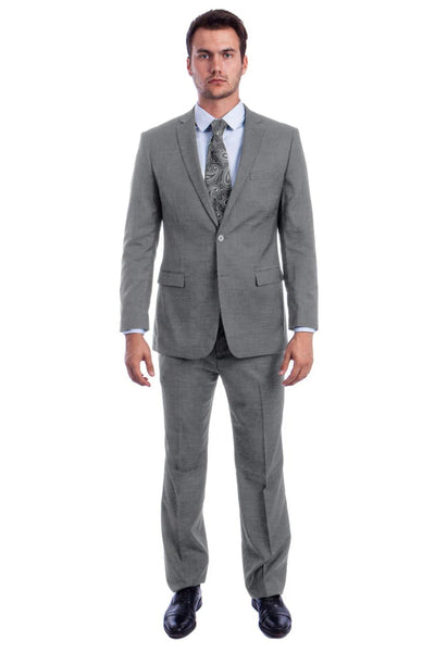 Men's Two Button Modern Fit Linen Look Summer Suit in Light Grey 2   - from alligatorwarehouse.com