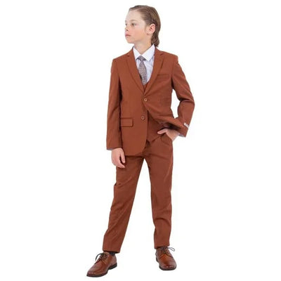 Exclusive Stacy Adams 5pc Boys Suit Slim-Fit, Light Brown 3 F1-6999  - from alligatorwarehouse.com