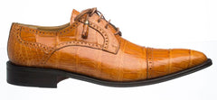 Alligator Mens Shoes Ferrini Light Cognac Color Cap Toe