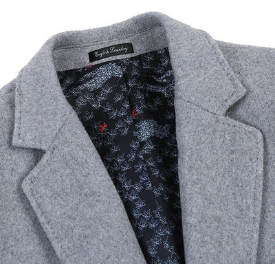 Light Gray Fall/Winter Essential Slim Fit Overcoat Wool Blend 3   - from alligatorwarehouse.com