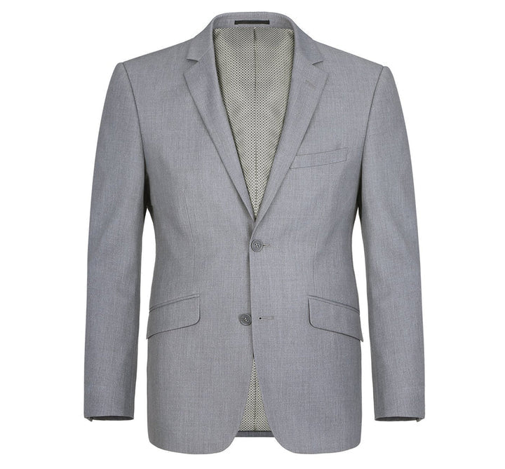 Light Grey Suit - Silver Gray Suit For Wedding - Mens Two Button Slim Fit Hack Light Grey Pocket Suit