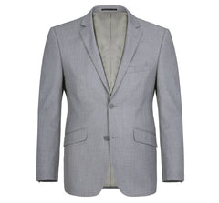 Light Grey Suit - Silver Gray Suit For Wedding - Mens Two Button Slim Fit Light Grey Pocket Suit