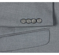 Light Grey Suit - Silver Gray Suit For Wedding - Mens Two Button Slim Fit Light Grey Pocket Suit