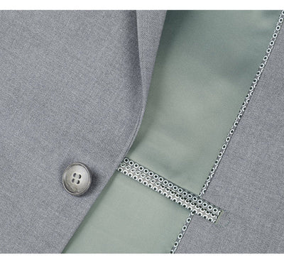 Light Grey Suit - Silver Gray Suit For Wedding - Mens Two Button Slim Fit Light Grey Pocket Suit 6   - from alligatorwarehouse.com