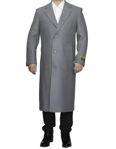 Full Length Light Grey Ankle length Wool Dress Top Coat / Overcoat 1   - from alligatorwarehouse.com