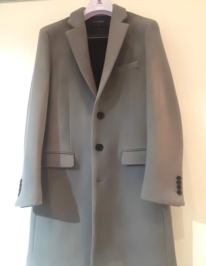 3 Button Light Grey Cashmere Overcoat
