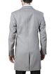 Mens Polyester ~ Viscose ~ Spandex Light Grey Modern Fit Long men's Dress Topcoat - Winter coat