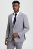 Light Grey Suit - Silver Gray Suit For Wedding - Men's Vested One Button Peak Lapel Stacy Adams Light Grey Designer Suit 4   - from alligatorwarehouse.com