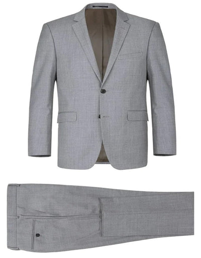 Light Grey Suit - Silver Gray Suit For Wedding - Mens Basic two Button Classic Fit Optional Vest Light Grey Suit 1   - from alligatorwarehouse.com