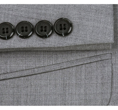 Light Grey Suit - Silver Gray Suit For Wedding - Mens Basic Two Button Slim Fit Light Grey Optional Vest Wool Suit 4   - from alligatorwarehouse.com