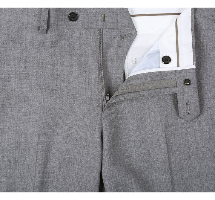 Light Grey Suit - Silver Gray Suit For Wedding - Mens Basic Two Button Slim Fit Light Grey Optional Vest Wool Suit 3   - from alligatorwarehouse.com