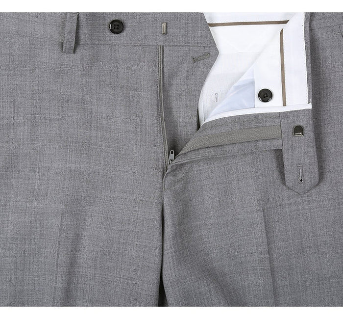 Light Grey Suit - Silver Gray Suit For Wedding - Mens Basic Two Button Slim Fit Light Grey Optional Vest Wool Suit