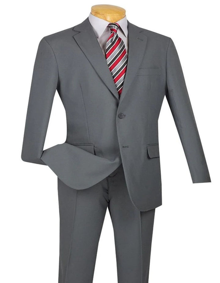 Light Grey Suit - Silver Gray Suit For Wedding - Mens Modern Fit Two Button Light Grey Rayon Fabric Suit