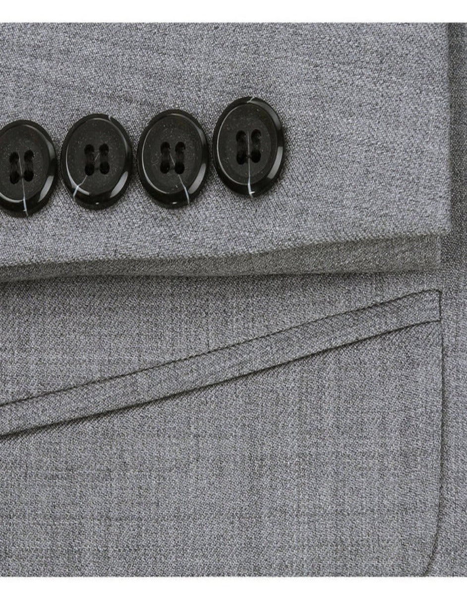 Light Grey Suit - Silver Gray Suit For Wedding - Mens Basic two Button Classic Fit Optional Vest Light Grey Suit 4   - from alligatorwarehouse.com