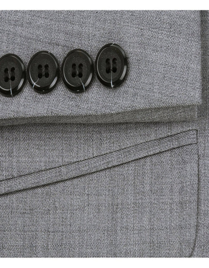 Light Grey Suit - Silver Gray Suit For Wedding - Mens Basic two Button Classic Fit Optional Vest Light Grey Suit