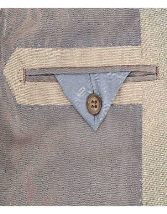Mens Khaki Color Tuxedo - Mens Basic Two Button Slim Fit Light Khaki Suit