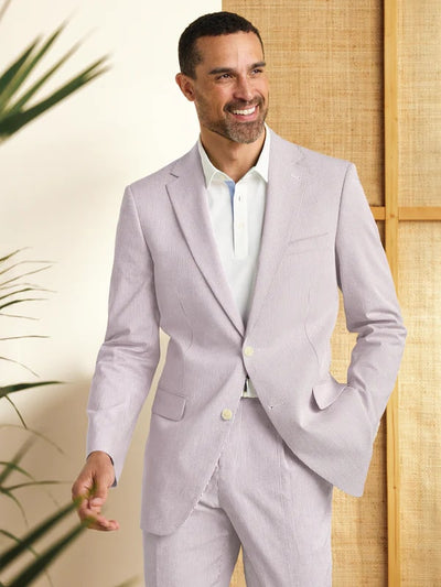 Mens Lavender Seersucker Suit Blazer + Pants Cotton Fabric - Summer Fabric in Purple color 8   - from alligatorwarehouse.com