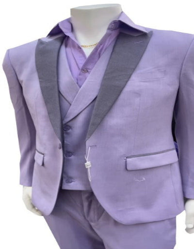Mens Lavender Prom Tuxedo Suit - Vested Lilac Color Suit 5   - from alligatorwarehouse.com