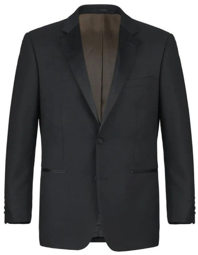 Black Tuxedo - Mens Wedding Suit - Notch Lapel Classic Fit Wool Tuxedo Black Prom Suit 2   - from alligatorwarehouse.com