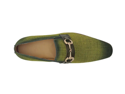 Linen Loafer With Gold Tone Buckle 4 KS550-03FLIME8  - from alligatorwarehouse.com