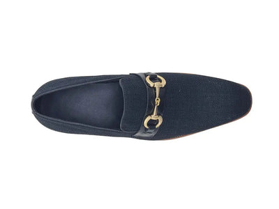 Linen Loafer With Gold Tone Buckle 9 KS550-03FLIME8  - from alligatorwarehouse.com