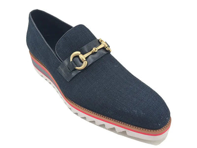 Linen Loafer With Gold Tone Buckle 10 KS550-03FLIME8  - from alligatorwarehouse.com