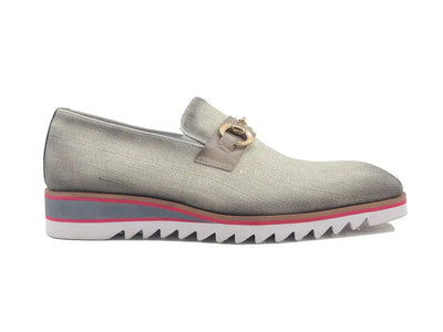 Linen Loafer With Gold Tone Buckle 11 KS550-03FLIME8  - from alligatorwarehouse.com