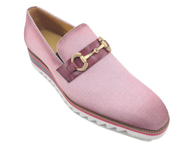Linen Loafer With Gold Tone Buckle 19 KS550-03FLIME8  - from alligatorwarehouse.com