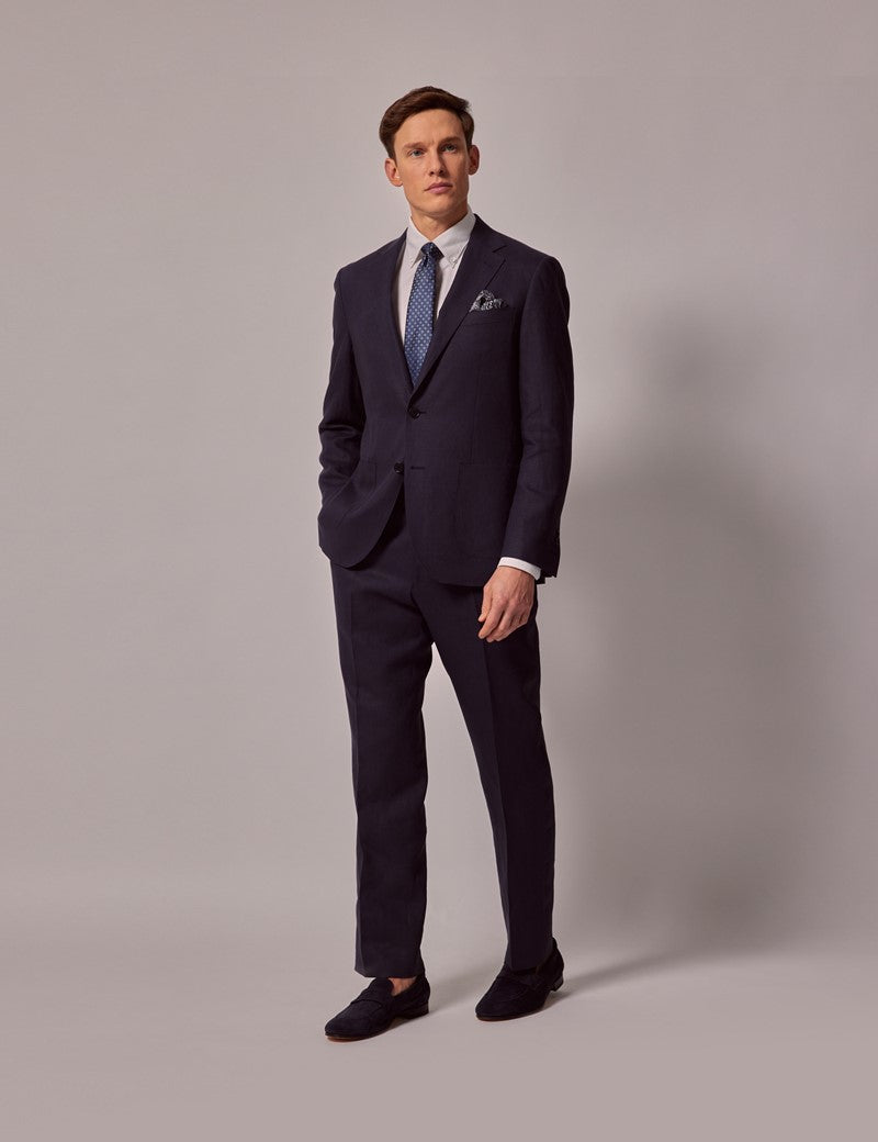 Mens Linen Suit For Beach Wedding - Summer  Suit in Navy Linen 10 Y8-7741  - from alligatorwarehouse.com
