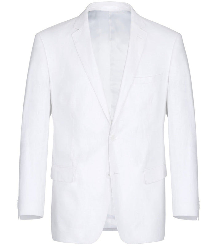 Linen Suit 2 Piece 2 Buttons Regular Fit In White