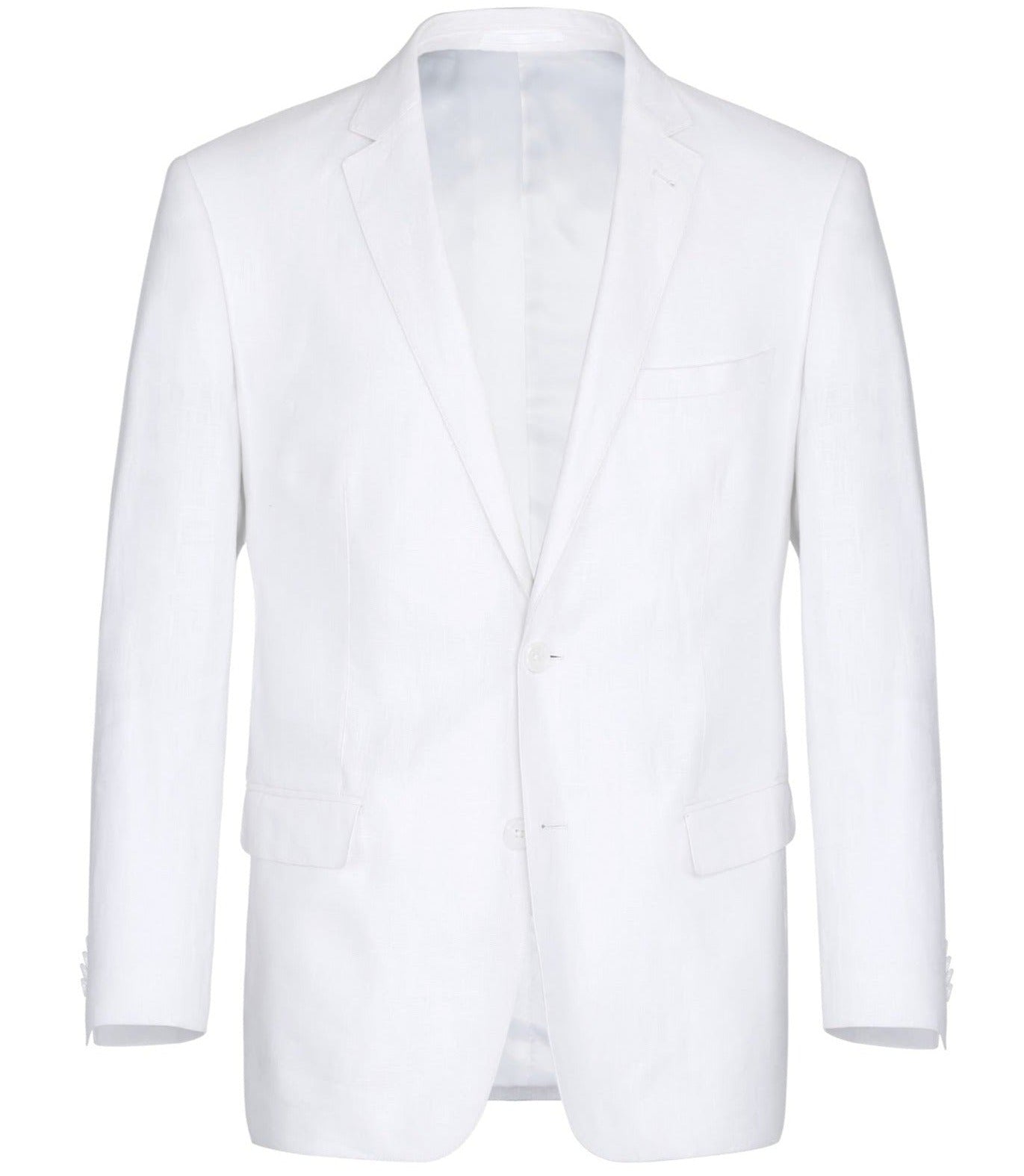 (38L, 44R, 46L) Regular Fit 2 Piece White Linen Suit