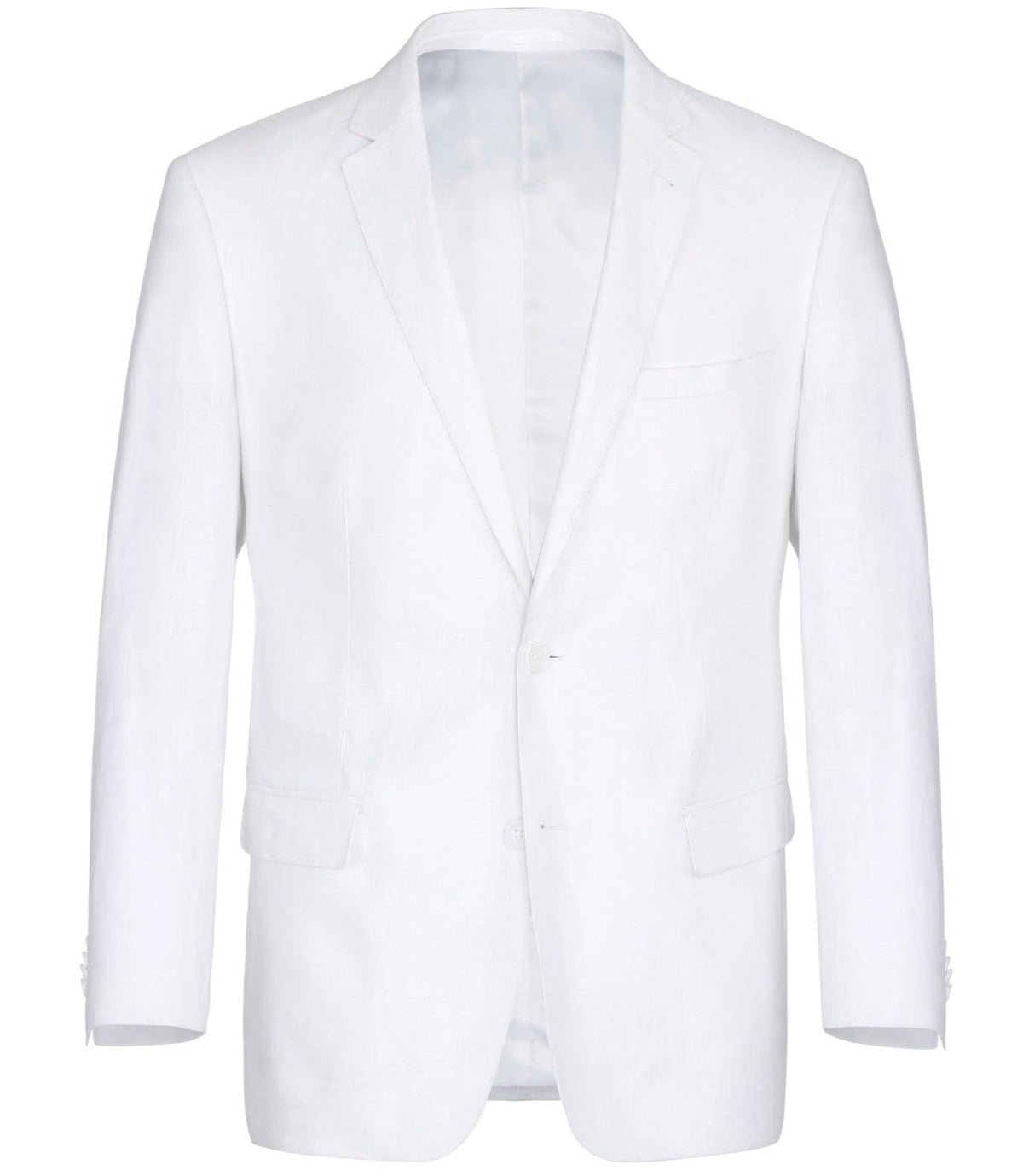 (38L, 44R, 46L) Regular Fit 2 Piece White Linen Suit