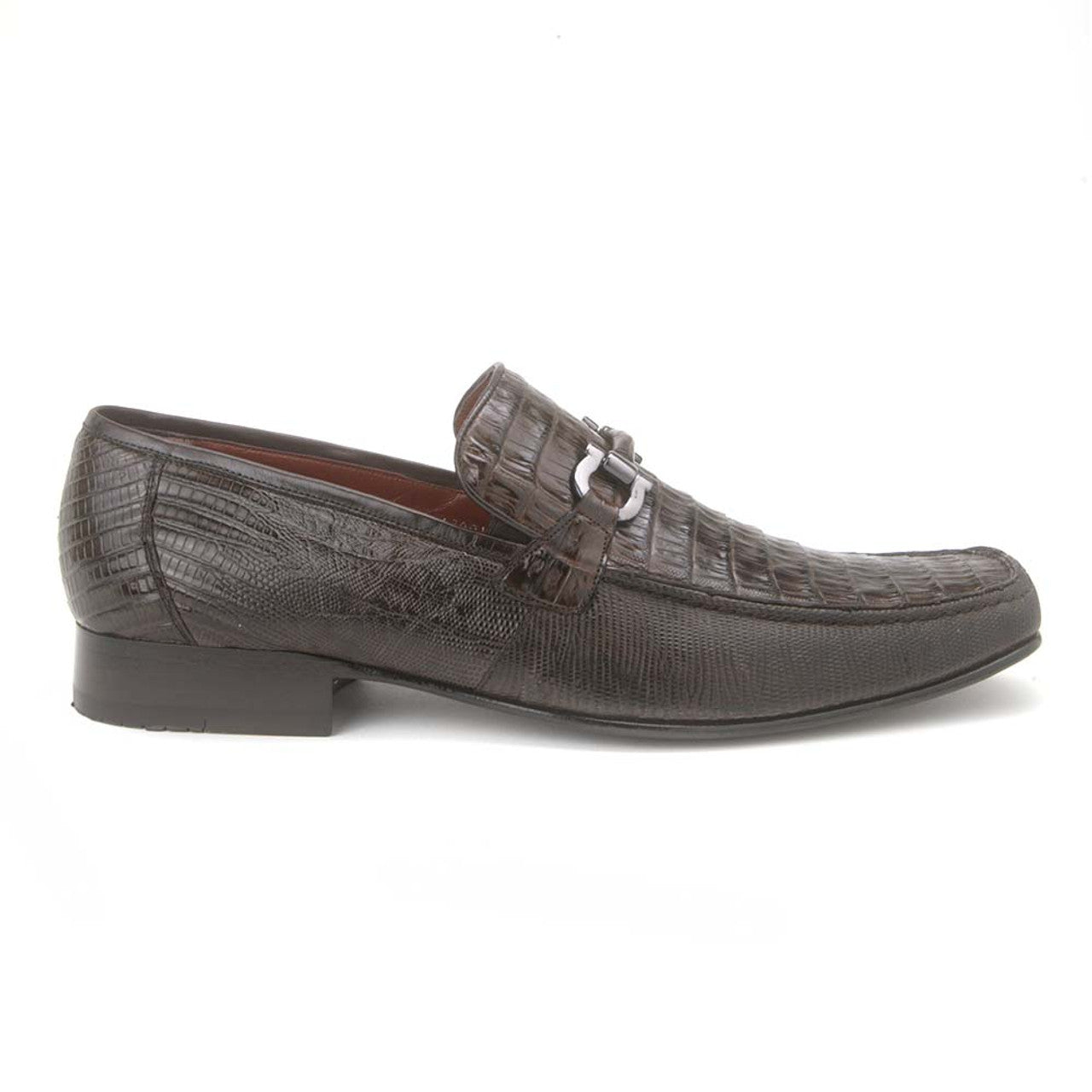 Los Altos Brown Caiman Belly & Lizard Loafers