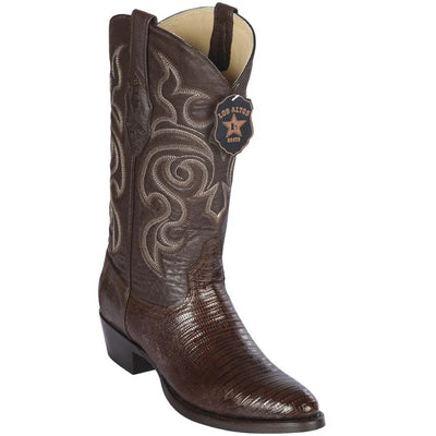 Los Altos Boots - Mens Dress Cowboy Boot - Low Priced Lizard Teju R-Toe Brown Cowboy Boots- in Brown 1   - from alligatorwarehouse.com