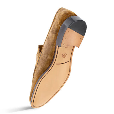 Caro Suede Penny Loafer Taupe By Mezlan Made In Spain Brand 4   - from alligatorwarehouse.com
