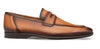Deerskin Penny Loafer Cognac By Mezlan Made In Spain Brand 4   - from alligatorwarehouse.com